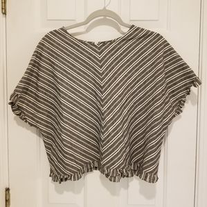 A New Day batwing blouse, Gray White Black Chevron Stripe, Size Medium
